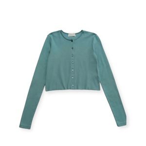 UO Cutie Cropped Cardigan-Turquoise/Size M